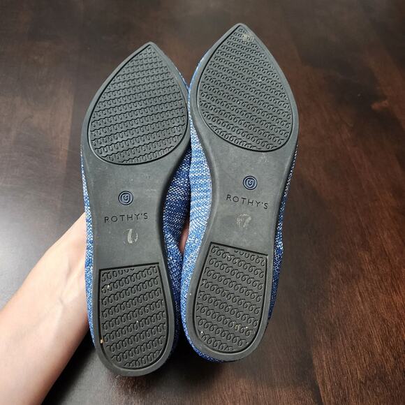 Rothy's The Point Indigo Heather Slip On Flats Size 7.5 - Picture 4 of 5